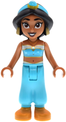 Preowned LEGO® Minifigure – Disney dp224 (Jasmine - Top with Sparkles and Gold Trim, Open Mouth)