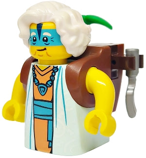 Preowned LEGO® Minifigure – DREAMZzz drm064 Mrs. Castillo - Reddish Brown Backpack with Plant and Fork