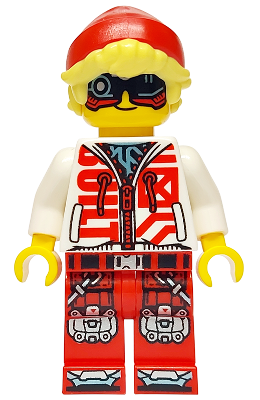 Preowned LEGO® Minifigure – DREAMZzz drm069 (Cooper - Black Visor, White Hoodie, Red Legs)