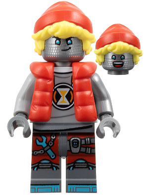 Preowned LEGO® Minifigure – DREAMZzz drm082 (Cooper - Robot with Red Cap and Puffer Vest)