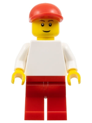 Preowned LEGO® Minifigure – Educational & Dacta edu011 Lifeguard - Plain White Torso with White Arms, Red Legs, Red Cap