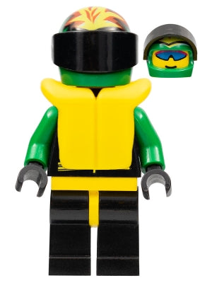 LEGO® Minifigure Town ext005 Extreme Team Green Black Legs w/Yellow Hips Green F