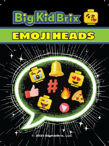 Big Kid Brix Emoji Head Pack 10 Custom Printed LEGO Heads