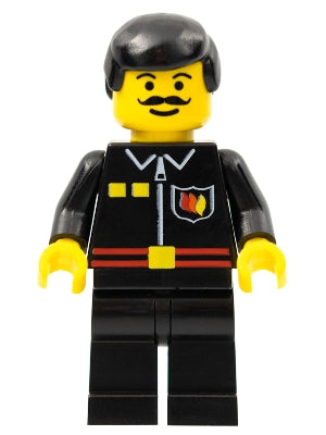 LEGO® Minifigure Town firec023 Fire Flame Badge and 2 Buttons Black Legs Black M