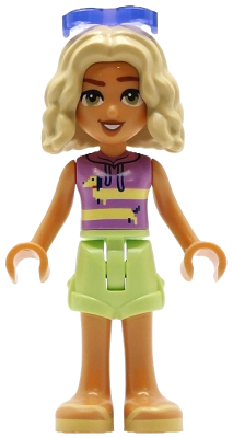 Preowned LEGO® Minifigure – Friends frnd0772 (Friends Nova - Medium Lavender Sleeveless Hoodie with Dachshund, Yellowish Gree