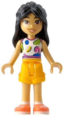 Preowned LEGO® Minifigure – Friends frnd0776 (Friends Liann - White Tank Top, Bright Light Orange Shorts, Coral Shoes)