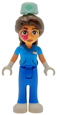 Preowned LEGO® Minifigure – Friends frnd0780 (Friends Eniko - Dark Azure Shirt, Blue Trousers, Nurse Hat)