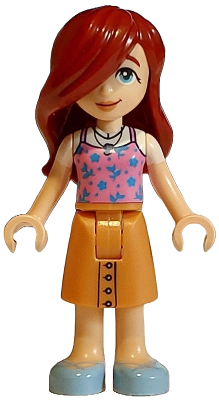 Preowned LEGO® Minifigure – Friends frnd0784 (Friends Paisley - Bright Pink Tank Top, Nougat Skirt Mid-Length, Bright Light B