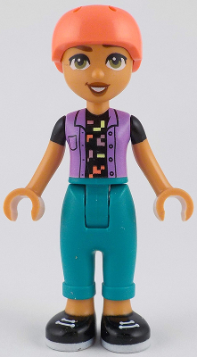 Preowned LEGO® Minifigure – Friends frnd0787 (Friends Nova - Medium Lavender Vest over Black Shirt, Dark Turquoise Trousers, 