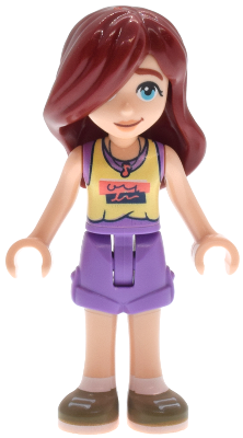 Preowned LEGO® Minifigure – Friends frnd0819 (Friends Paisley - Bright Light Yellow and Medium Lavender Tank Top, Medium Lave