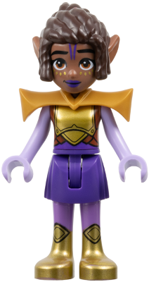 Preowned LEGO® Minifigure – Friends frnd0838 (Friends Aliya - Dark Purple Warrior Elf Costume, Pearl Gold Armor)