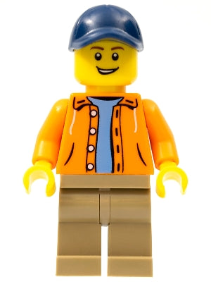 Preowned LEGO® Minifigure – LEGO® Brand gen079 Orange Jacket w/Hood over Light Blue Sweater