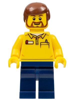 Preowned LEGO® Minifigure – LEGO® Brand gen083 LEGO® Store Employee Dark Blue Legs Brown Be