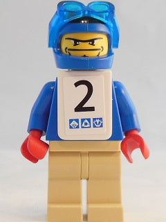 Preowned LEGO® Minifigure – Sports gg006s Snowboarder Blue Shirt Tan Legs White Vest Number