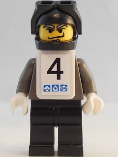 Preowned LEGO® Minifigure – Sports gg009s Snowboarder Dark Gray Shirt Black Legs Black Helm