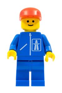 Preowned LEGO® Minifigure – Town hgh004 Highway Pattern Blue Legs Red Cap