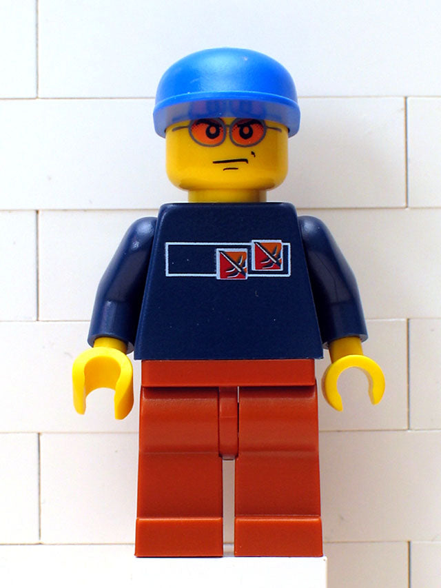 Preowned LEGO® Minifigure – Sports hky009 Street Hockey Player Dark Blue Torso Dark Orange