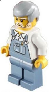 Preowned LEGO® Minifigure – Holiday & Event hol032 Overalls Sand Blue Sand Blue Legs Light