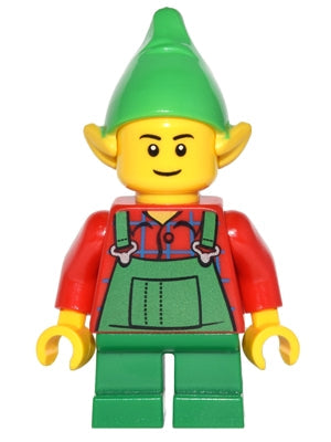 Preowned LEGO® Minifigure – Holiday & Event hol044 Elf Green Overalls