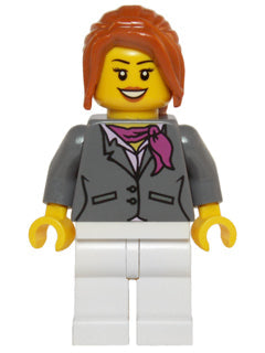Preowned LEGO® Minifigure – Holiday & Event hol068 Dark Bluish Gray Jacket w/Magenta Scarf