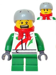 Preowned LEGO® Minifigure – Holiday & Event hol070a Octan Jacket w/Red and Green Stripe Gre