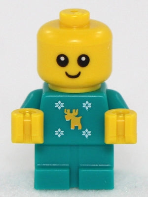 Preowned LEGO® Minifigure – Holiday & Event hol121 Baby Dark Turquoise Body w/Moose and Sno