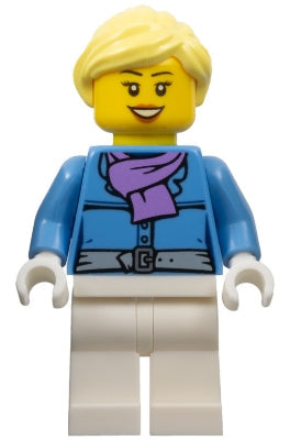 Preowned LEGO® Minifigure – Holiday & Event hol126 Female Jacket w/Medium Lavender Scarf Wh