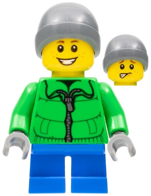 Preowned LEGO® Minifigure – Holiday & Event hol128 Winter Jacket Zipper Blue Short Legs Dar