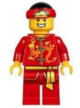 Preowned LEGO® Minifigure – Holiday & Event hol134 Dragon Dance Performer Tied Red Bandana