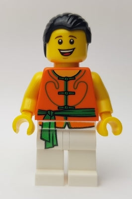 Preowned LEGO® Minifigure – Holiday & Event hol156 Dragon Boat Race Team Green/Orange Membe