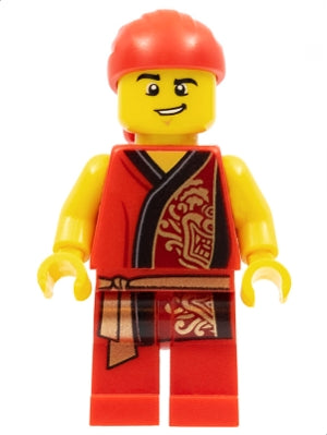 Preowned LEGO® Minifigure – Holiday & Event hol181 Lion Dance Musician Red Head Wrap Lopsid