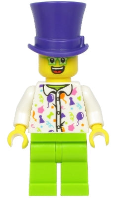 Preowned LEGO® Minifigure – Holiday & Event hol197 Birthday Party Guest Dark Purple Top Hat
