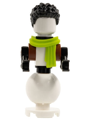 Preowned LEGO® Minifigure – Holiday & Event hol252 Snowman Black Hair Lime Scarf