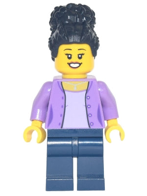 Preowned LEGO® Minifigure – Holiday & Event hol255 Mom Medium Lavender Jacket Dark Blue Leg