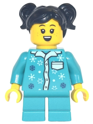Preowned LEGO® Minifigure – Holiday & Event hol256 Girl Dark Turquoise Pajamas Dark Turquoi