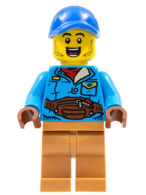 Preowned LEGO® Minifigure – Holiday & Event hol263 Man Blue Cap Dark Azure Jacket Medium No