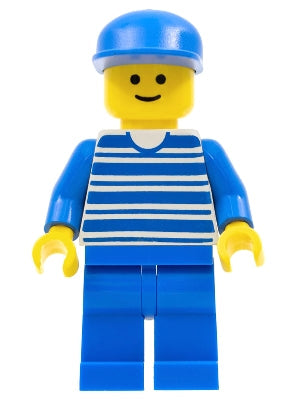 LEGO® Minifigure Town hor008 Horizontal Lines Blue Blue Arms Blue Legs Blue Cap