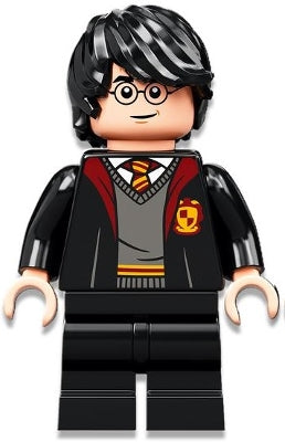 Preowned LEGO® Minifigure – Harry Potter hp333 Harry Potter Gryffindor Robe Open Black Medi