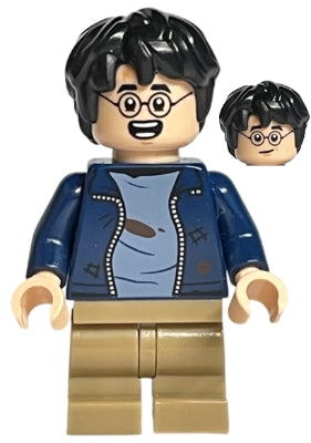 Preowned LEGO® Minifigure – Harry Potter hp364 Harry Potter Dark Blue Open Jacket w/Tears a