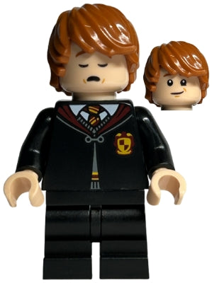Preowned LEGO® Minifigure – Harry Potter hp416 Ron Weasley Gryffindor Robe Clasped Black Me