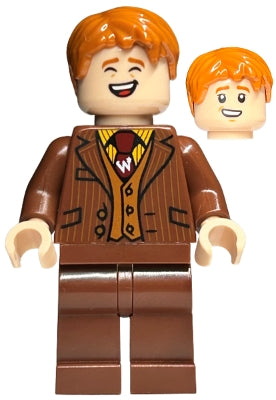 Preowned LEGO® Minifigure – Harry Potter hp435 George Weasley Reddish Brown Suit Dark Red T
