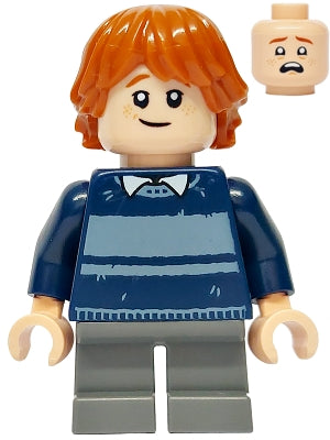 Preowned LEGO® Minifigure – Harry Potter hp477 Ron Weasley - Dark Blue Striped Sweater, Dark Bluish Gray Short Legs