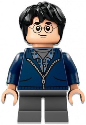 Preowned LEGO® Minifigure – Harry Potter hp495 Harry Potter - Dark Blue Hoodie, Dark Bluish Gray Short Legs