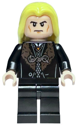 Preowned LEGO® Minifigure – Harry Potter hp501 Lucius Malfoy - Black Robe, Bright Light Yellow Hair, Plain Legs