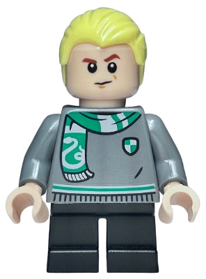Preowned LEGO® Minifigure – Harry Potter hp520 Draco Malfoy - Slytherin Sweater and Scarf, Black Short Legs