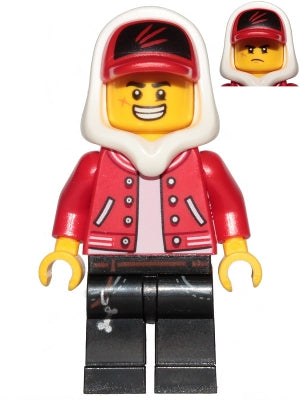Preowned LEGO® Minifigure – Hidden Side hs001 Jack Davids Red Jacket w/Cap and Hood (Large