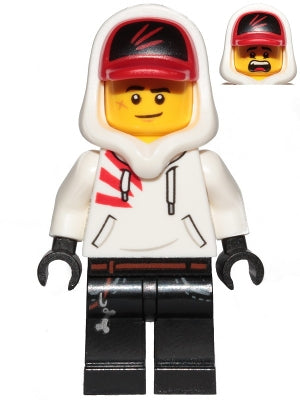 Preowned LEGO® Minifigure – Hidden Side hs009 Jack Davids White Hoodie w/Cap and Hood (Lops