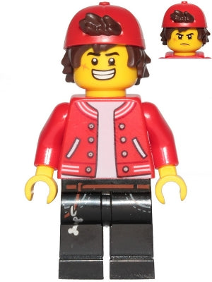 Preowned LEGO® Minifigure – Hidden Side hs067 Jack Davids Red Jacket w/Backwards Cap (Large