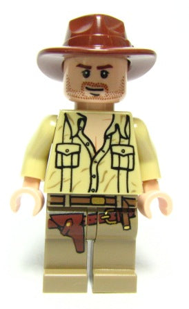 Preowned LEGO® Minifigure – Indiana Jones iaj020 Indiana Jones Tan Open Collar Shirt Reddis