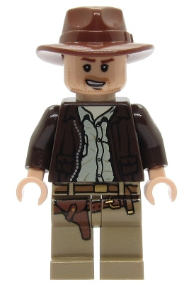 Preowned LEGO® Minifigure – Indiana Jones iaj044 Indiana Jones Dark Brown Jacket Reddish Br